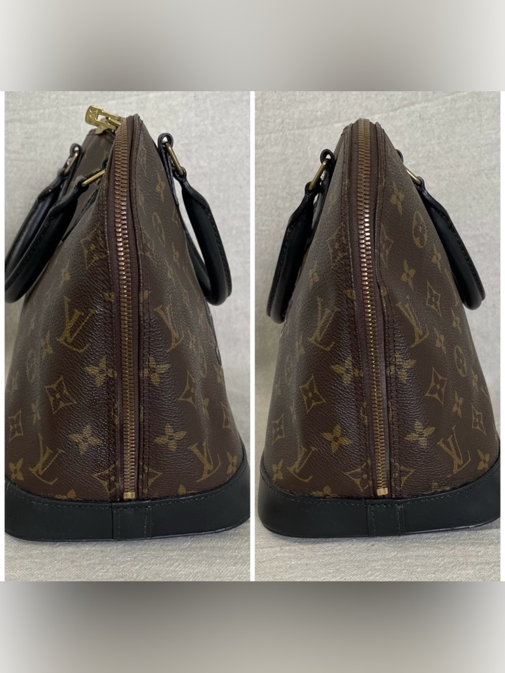 Louis Vuitton Custom Monogram Alma PM Pink Script Vinyl Handbag
